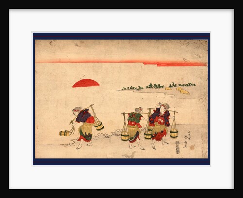 Shiokumi, Salt gathering by Katsukawa Shunsen