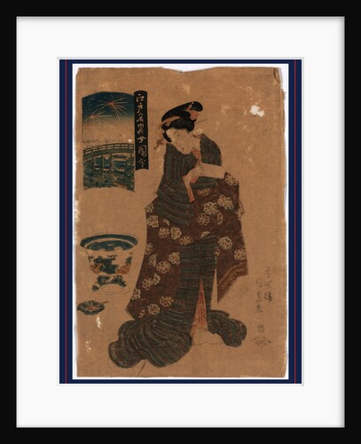 Ryogoku no hanabi, Fireworks at Ryogoku by Utagawa Toyokuni