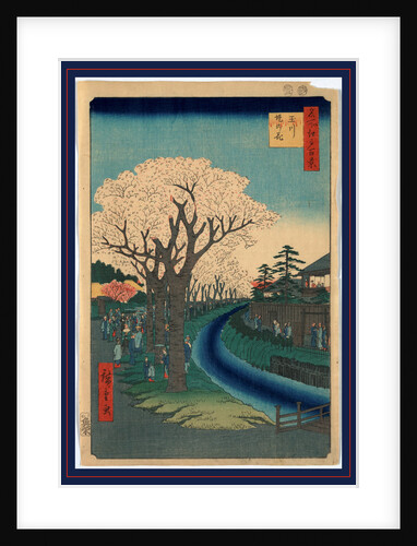 Sightseers Viewing Cherry Blossoms Along the Banks of the Tama River at Edo by Anonymous