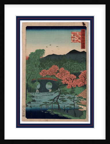 Yamashiro otani meganebashi, Megane Bridge at Otani in Yamashiro Province by Utagawa Hiroshige