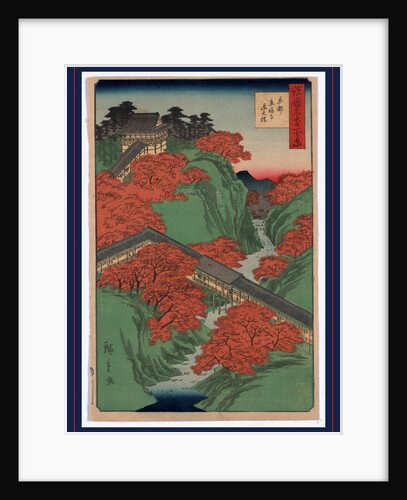 the Tofukuji Temple Atop a Mountain with Long Covered Corridor Leading Down the Mountain and Spanning a River at the Tsuten Bridge, in Kyoto by Anonymous