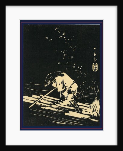 Flower Petals Falling on a Log Raft and the Man Driving the Raft by Anonymous