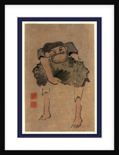 A Man Carrying a Large Object by Anonymous