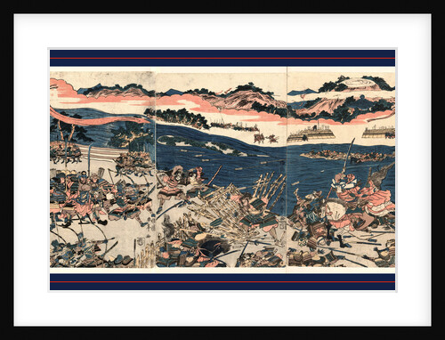 Battle Scene Alongside a River, Possibly the Fourth Major Battle of the Kawanakajima Wars. by Anonymous