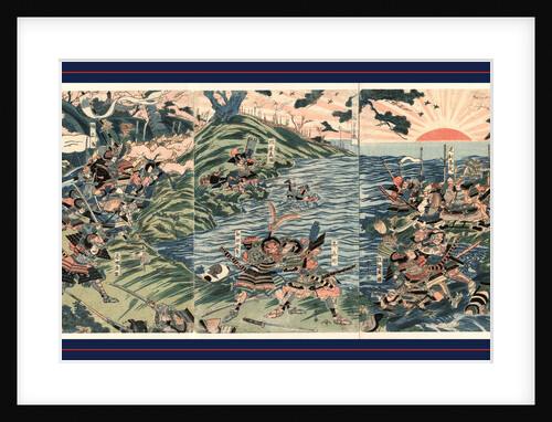 Battle Scene Along the Coastline of a Bay. by Anonymous