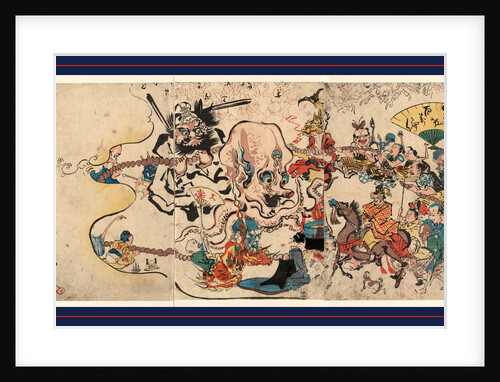 Procession of Various Figures Holding a Large Rosary Around a Large Octopus. by Anonymous