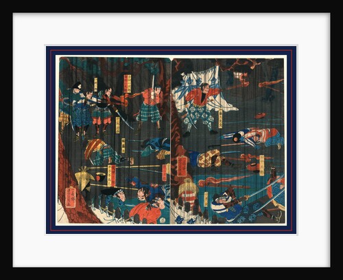 Actors Portraying the Two Soga Brothers and Other Warriors in a Soga Kabuki Play by Anonymous