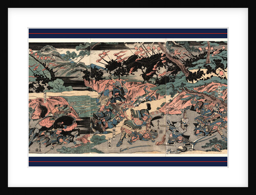 the Chaos of a Surprise Night Attack by the Minamoto Clan against the Taira Clan at the Kurikara Pass by Anonymous