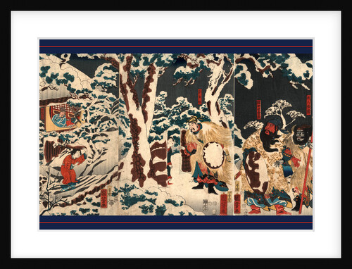 Liu Bei (Xuande) with Two Samurai Paying a Night Visit During a Snow Storm to Zhuge Liang (Kongming) to Request that He Become His Advisor by Anonymous