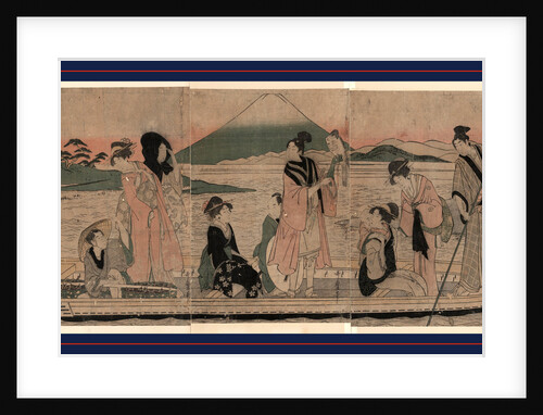 Five Women, Four Men, and a Child in a Ferry by Anonymous