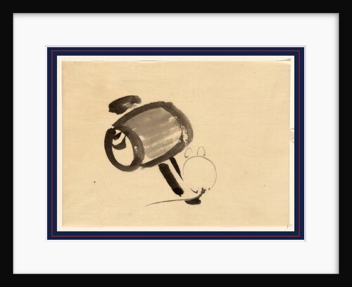 Rear View of a Mouse Next to the Handle of a Mallet. by Anonymous