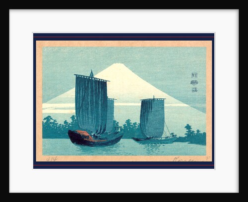 Sailboats with Fiew of Mount Fuji by Anonymous