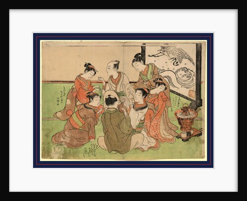 Five Courtesans Attending to Two Men to Determine Who Will Serve Each Client by Anonymous