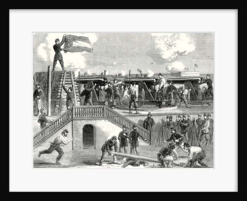 The American Civil War: Scene at Fort Moultrie During the Bombardment of Charleston 6 June 1863 by Anonymous