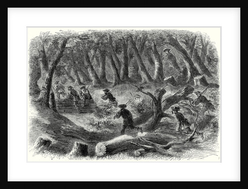 The Civil War in America: Carolinian Pickets Flying Before the Advance of the Federal Troops on Fairfax 17 August 1861 by Anonymous
