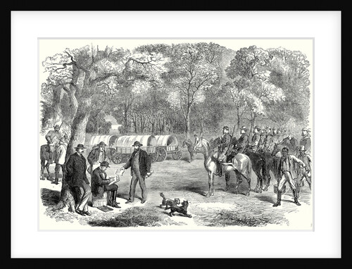 End of the American Civil War the Last Days of the Confederate Government Mr. Jefferson Davis Signing Acts of Government by the Roadside 22 July 1865 by Anonymous