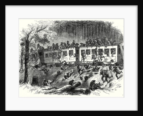 The Civil War in America: Train with Reinforcements for General Johnston Running Off the Track in the Forests of Mississippi 8 August 1863 by Anonymous