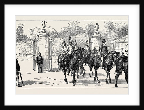 The Condition of Ireland: Precautions at the Viceregal Court, Dublin: Earl Spencer Going to the Castle Under Military Escort by Anonymous