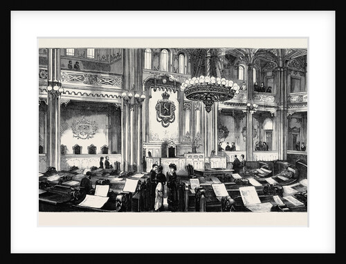 Reception of the Crown Prince of Sweden and Norway and His Bride at Christiana: The House of Assembly by Anonymous