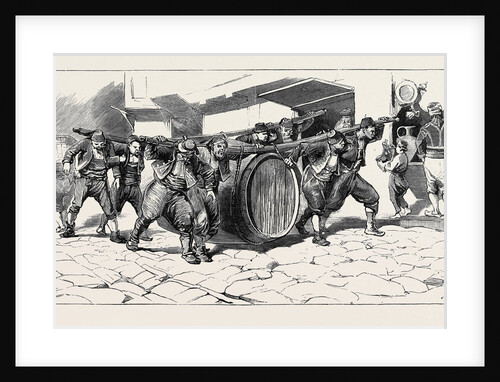 Round the World Yachting in the Ceylon; Constantinople: Porters Carrying a Cask by Anonymous