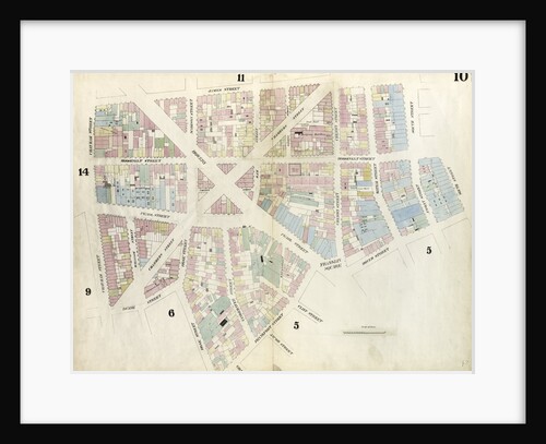 Map bounded by Chatham Street, James Street, South Street, Dover Street, Franklin Square, Frankfort Street, Fose Street, Duane Street. 1857 by Anonymous