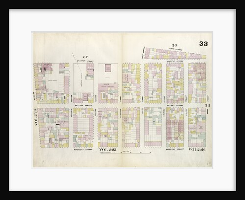 Map bounded by Houston Street, Allen Street, 1st Street, Essex Street, Rivington Street, Bowery. 1857 by Anonymous