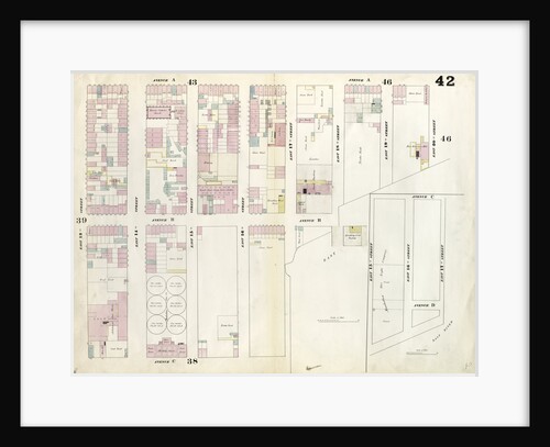 Map bounded by East 20th Street, East River, East 17th Street, East River, East 15th Street, Avenue C, East 13th Street, Avenue A. 1857 by Anonymous