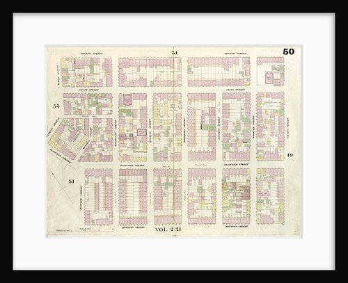 Map bounded by 4th Street, Green Street, Houston Street, Hancock Street, Bleeker Street, Carmine Street, Sixth Avenue. 1857 by Anonymous