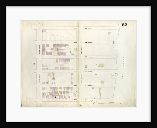 Map bounded by East 52nd Street, East River, East 47th Street, Second Avenue. 1857 by Anonymous