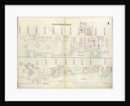 Map bounded by North 12th Street, 1st Street, North 5th Street, Wythe Street, North 3rd Street, 1st Street, South 7th Street, East River. 1855 by Anonymous