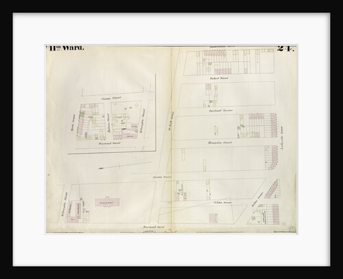 Map bounded by Myrtle Avenue, Cumberland Street, Lafayette Avenue, Raymond Street. 1855 by Anonymous