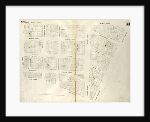 Map bounded by Franklin Street, West Broadway, Reade Street, West Street. 1852, 1854 by Anonymous