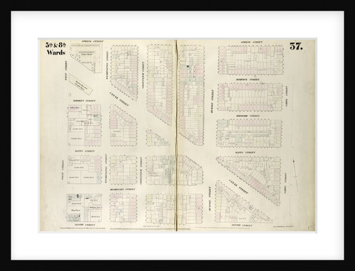 Map bounded by Spring Street, Varick Street, Vestry Street, West Street. 1852, 1854 by Anonymous