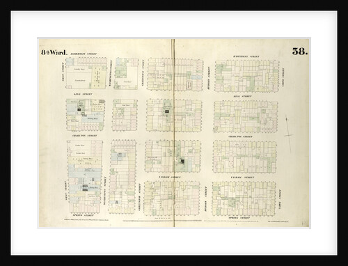 Map bounded by Hamersley Street, Varick Street, Spring Street, West Street. 1852, 1854 by Anonymous