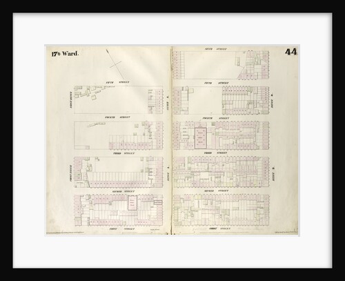 Map bounded by Fifth Street, Avenue, A, Sixth Street, Avenue B, Houston, First Street, First Avenue. 1852, 1854 by Anonymous