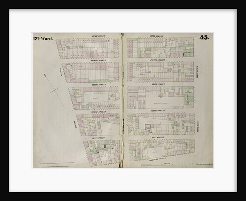 Map bounded by Fifth Street, First Avenue, Houston Street, Bowery. 1852, 1854 by Anonymous