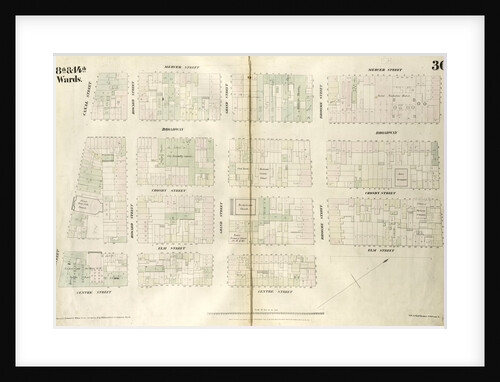 Map bounded by Spring Street, Elm Street, Broome Street, Centre Street, Canal Street, Mercer Street. 1852, 1854 by Anonymous