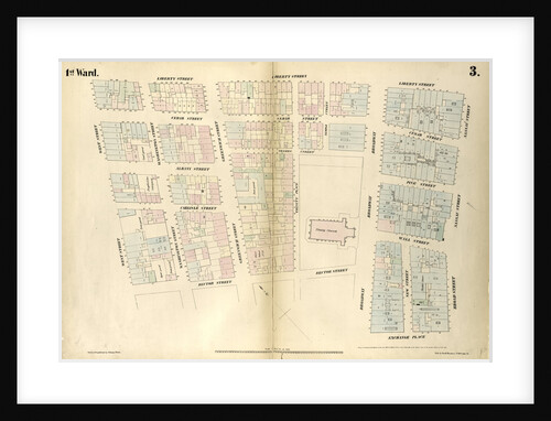 Map bounded by Liberty Street, Nassau Street, Broad Street, Exchange Place, Broadway, Rector Street, West Street. 1852, 1854 by Anonymous