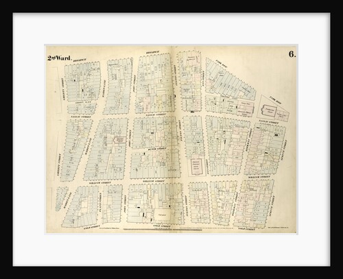 Map bounded by Broadway, Park Row, Spruce Street, Gold Street, Liberty Street. 1852, 1854 by Anonymous