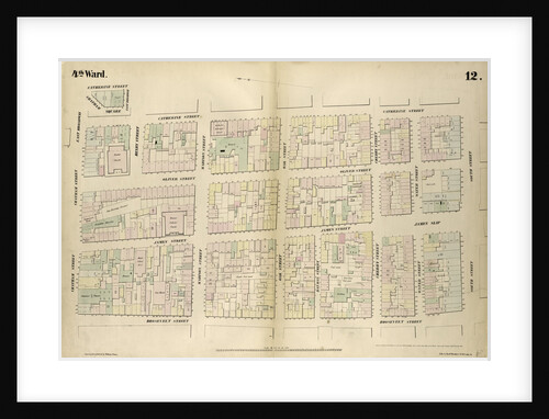 Map bounded by Chatham Street, East Broadway, Chatham Square, Catherine Street, South Street, Roosevelt Street. 1852, 1854 by Anonymous