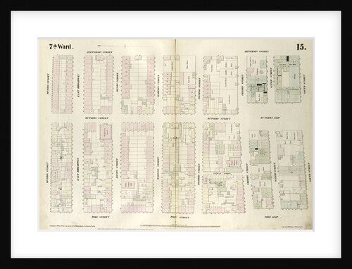 Map bounded by Division Street, Jefferson Street, South Street, Pike Slip, Pike Street. 1852, 1854 by Anonymous