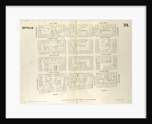 Map bounded by Bowery, Rivington Street, Allen Street, Grand Street. 1852, 1854 by Anonymous