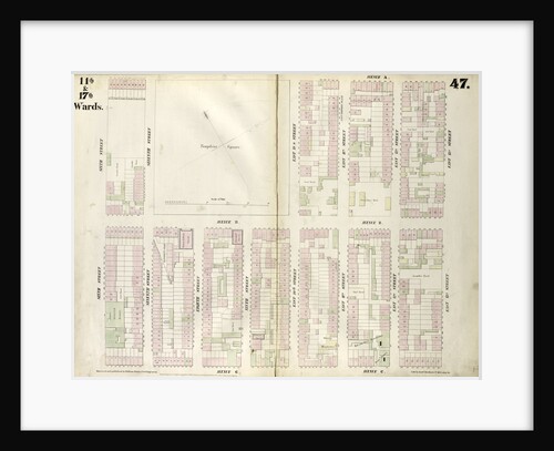 Map bounded by East 13th Street, Avenue C, Sixth Street, Avenue A. 1852, 1854 by Anonymous