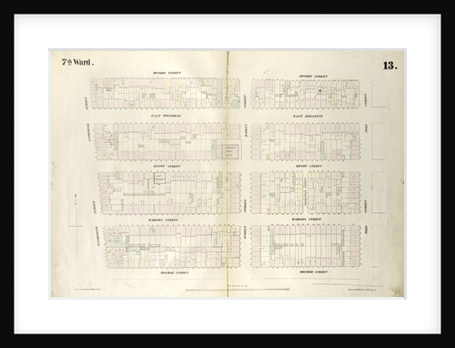 Map bounded by Division Street, Pike Street, Monroe Street, Catherine Street 1852, 1854 by Anonymous