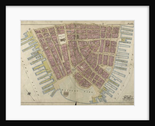Bounded by Liberty Street, Maiden Lane, South Street East River, Piers 1-18, White Hall Street, State Street Battery Park, Battery Place,and Hudson River, Piers A, 1-14 West Street, New York by Anonymous