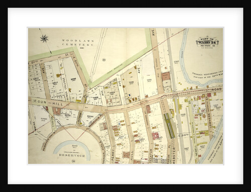 Part of Ward 24, Section 12. Bounded by E. 211th Street Woodlawn Cemetery, Webster Avenue, E. 209th Street, Reservoir Oval West, and Wayne Avenue, New York by Anonymous
