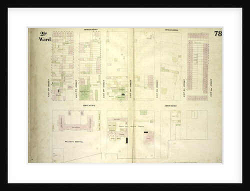 Map bounded by Second Avenue, East 32nd Street, First Avenue, East 26th Street, New York by Anonymous