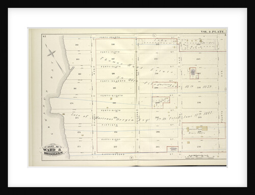 Map bound by Greenwood Cemetery, City Line, Forty-Fourth St., Fifth Ave; Including Thirty-Seventh St., Thirty-Eighth St., Thirty-Ninth St., Fortieth St., Forty-First St., Forty-Second St., Forty-Third St., Sixth Ave., Seventh Ave., Ei., New York by Anonymous