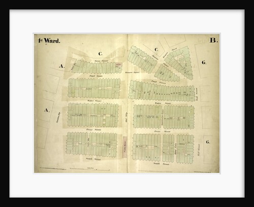 Map bounded by Stone Street, Beaver Street, Hanover Street, Wall Street, South Street, Coenties Slip; Including Pearl Street, Water Street, Front Street, Old Slip, Gouverneurs Lane, Jones Lane, New York by Anonymous