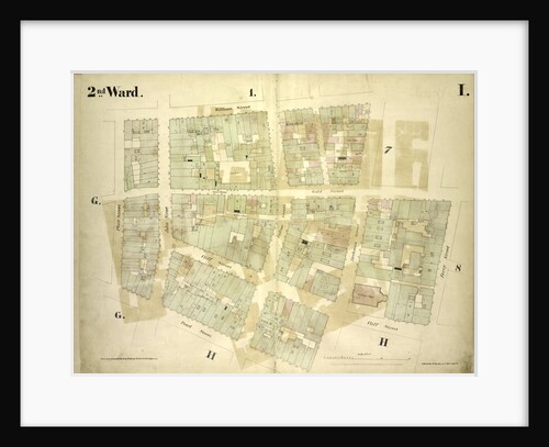 Map bounded by William Street, Beekman Street, Gold Street, Ferry Street, Cliff Street, Pearl Street, Platt Street; Including Riders Alley, Cliff Street, John Street, Fulton Street, New York by Anonymous